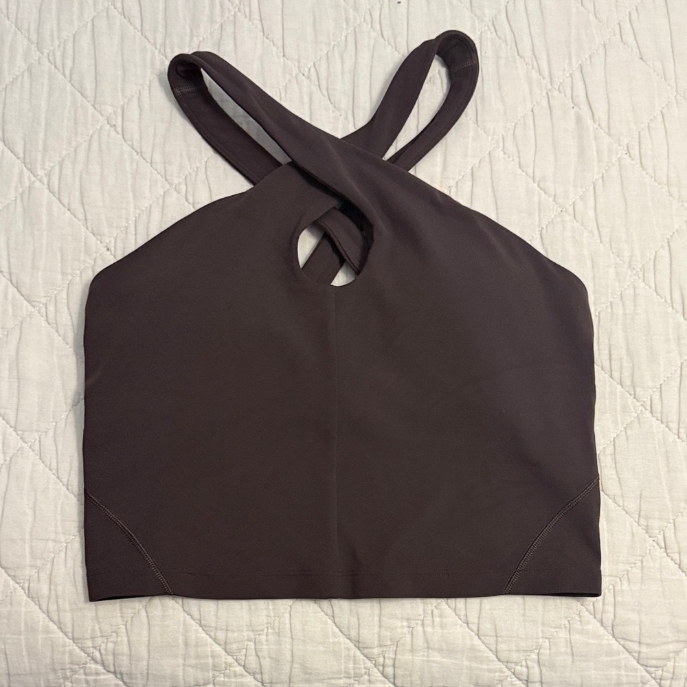Lululemon Brown Cross-Back Halter Top 6
